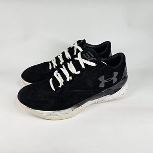 Under Armour Curry 1 Lux Low Sneakers Mens 10 Black White Suede Leather Shoes
